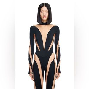 H&M Mugler mesh paneled bodysuit